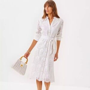 Lilly Pulitzer Eira White Lace Long Sleeve Dress Size 8